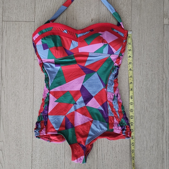 Marc By Marc Jacobs One-Piece Retro Maillot Halter Swimsuit Hourglass Large - Picture 13 of 15